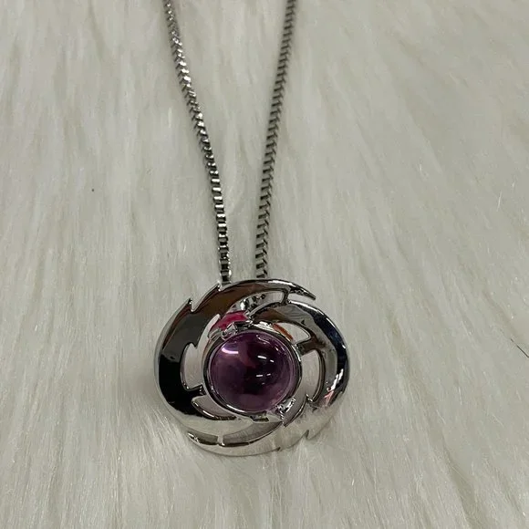 Vivienne Westwood Pink Orb Necklace Silver - Picture 3 of 6